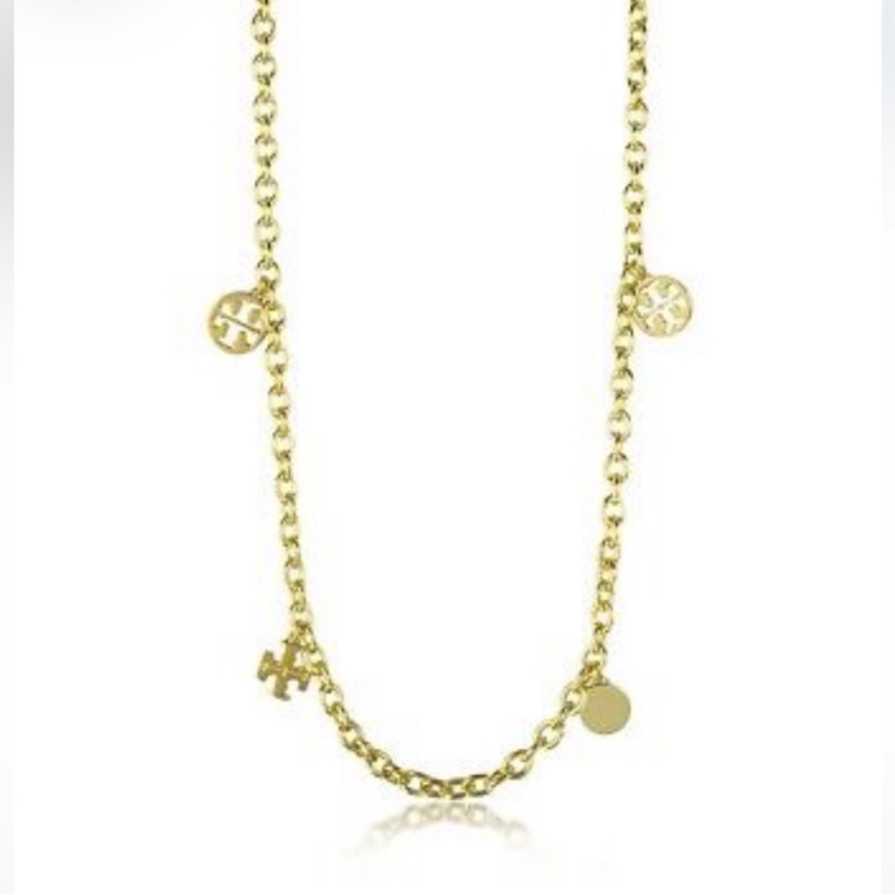 Tory Burch - Logo Charm Gold Rosary Necklace - Picture 8 of 8